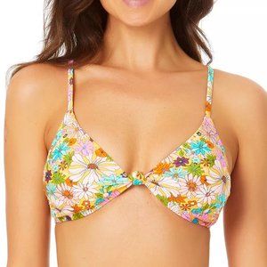 California Sunshine Floral-Print Knot-Front Bikini Top